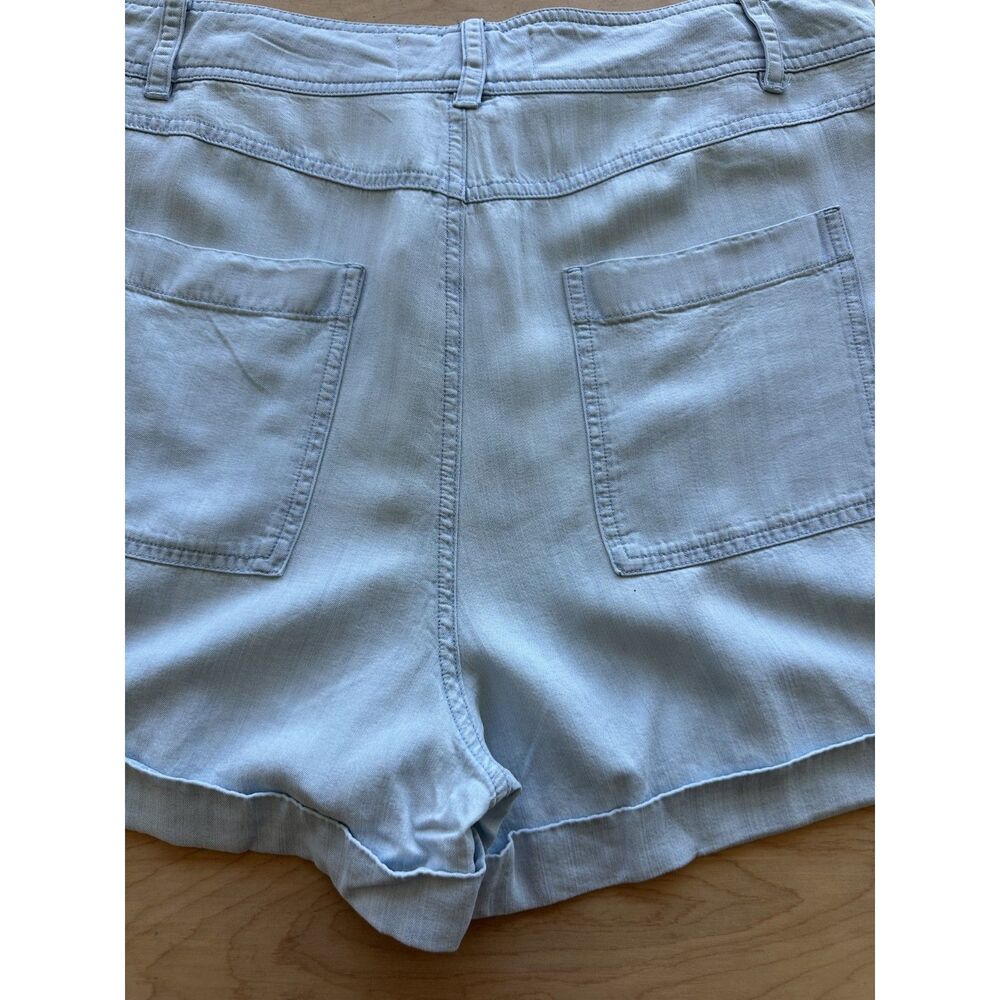Anthropologie Cloth & Stone Chambray Tencel Shorts Women’s M Zip Fly - Picture 7 of 10